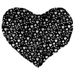 Hearts on Black 19  Premium Heart Shape Cushion