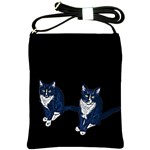 Two Blue Cats Shoulder Sling Bag