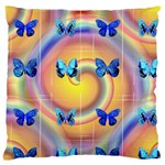 Rainbow Butterfly Swirl Large Flano Cushion Case (Two Sides)