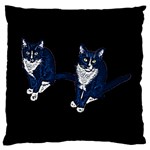 Two Blue Cats Standard Flano Cushion Case (One Side)
