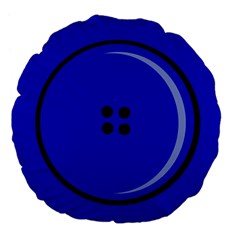 Blue Button Large 18  Premium Flano Round Cushion  from Custom Dropshipper Front