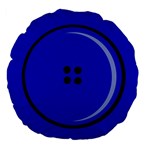 Blue Button Large 18  Premium Flano Round Cushion 