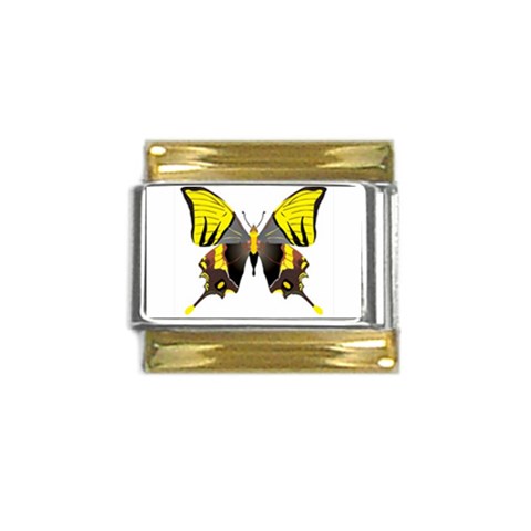 Butterfly M2 Gold Trim Italian Charm (9mm) from Custom Dropshipper Front