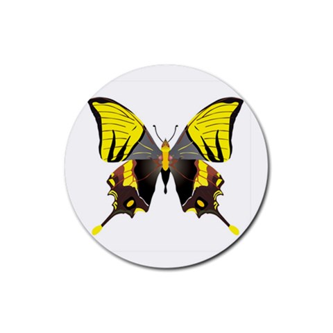 Butterfly M2 Rubber Round Coaster (4 pack) from Custom Dropshipper Front