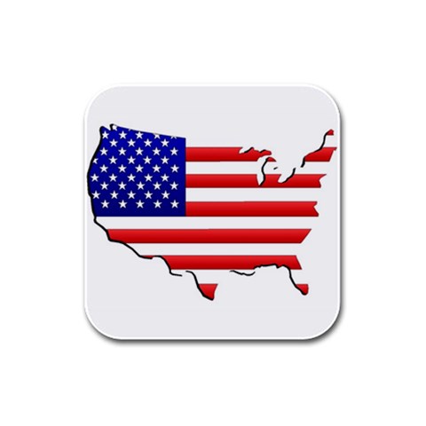 American Map Flag Rubber Square Coaster (4 pack) from Custom Dropshipper Front