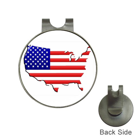 American Map Flag Golf Ball Marker Hat Clip from Custom Dropshipper Front