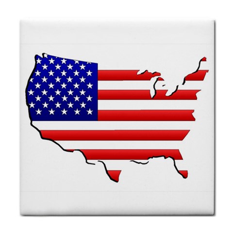 American Map Flag Tile Coaster from Custom Dropshipper Front