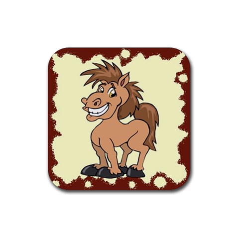 Cheeky pony Rubber Coaster (Square) from Custom Dropshipper Front