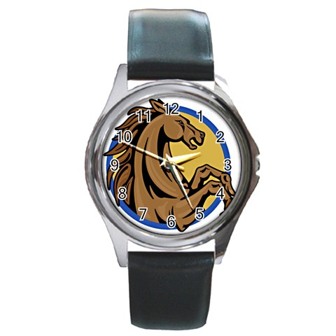 Horse circle Round Metal Watch from Custom Dropshipper Front
