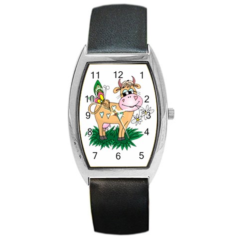 Cute cow Barrel Style Metal Watch from Custom Dropshipper Front