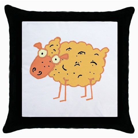Funky sheep Throw Pillow Case (Black) from Custom Dropshipper Front