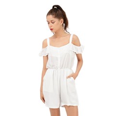 Ruffle Cut Out Chiffon Playsuit