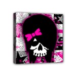 Scene Kid Girl Skull Mini Canvas 4  x 4  (Stretched)