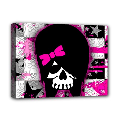 Scene Kid Girl Skull Deluxe Canvas 16  x 12  (Stretched)  from Custom Dropshipper