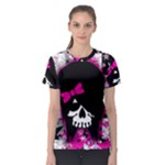 Scene Kid Girl Skull Women s Sport Mesh Tee