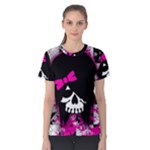 Scene Kid Girl Skull Women s Cotton Tee