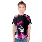 Scene Kid Girl Skull Kids  Cotton Tee