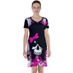 Scene Kid Girl Skull Short Sleeve Nightdress