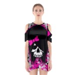 Scene Kid Girl Skull Shoulder Cutout One Piece Dress