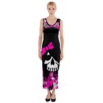 Scene Kid Girl Skull Fitted Maxi Dress