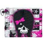 Scene Kid Girl Skull Canvas Cosmetic Bag (XXL)