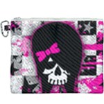 Scene Kid Girl Skull Canvas Cosmetic Bag (XXXL)