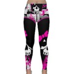 Scene Kid Girl Skull Lightweight Velour Classic Yoga Leggings