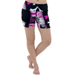 Scene Kid Girl Skull Lightweight Velour Yoga Shorts