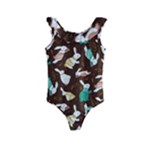 Easter rabbit pattern Kids  Frill Swimsuit