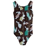 Easter rabbit pattern Kids  Cut-Out Back One Piece Swimsuit