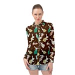 Easter rabbit pattern Long Sleeve Chiffon Shirt