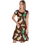 Easter rabbit pattern Classic Short Sleeve Dress