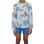 Christmas birds Kids  Long Sleeve Swimwear