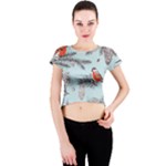 Christmas birds Crew Neck Crop Top