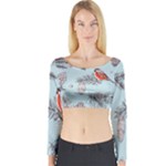 Christmas birds Long Sleeve Crop Top