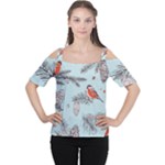 Christmas birds Cutout Shoulder Tee