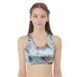 Christmas birds Sports Bra with Border