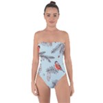 Christmas birds Tie Back One Piece Swimsuit