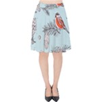 Christmas birds Velvet High Waist Skirt