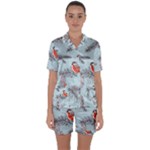 Christmas birds Satin Short Sleeve Pajamas Set