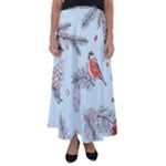 Christmas birds Flared Maxi Skirt