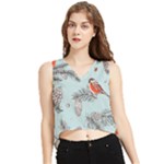 Christmas birds V-Neck Cropped Tank Top