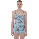 Christmas birds Tie Front Two Piece Tankini