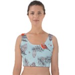 Christmas birds Velvet Crop Top