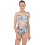 Christmas birds Center Cut Out Swimsuit