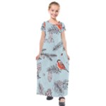 Christmas birds Kids  Short Sleeve Maxi Dress