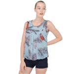 Christmas birds Bubble Hem Chiffon Tank Top