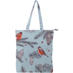 Christmas birds Double Zip Up Tote Bag