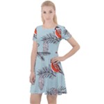 Christmas birds Cap Sleeve Velour Dress 