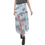 Christmas birds Velour Split Maxi Skirt